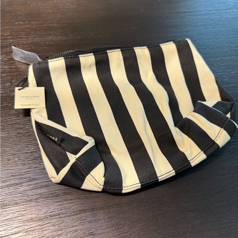 Jo Malone Black and Cream Striped Bag